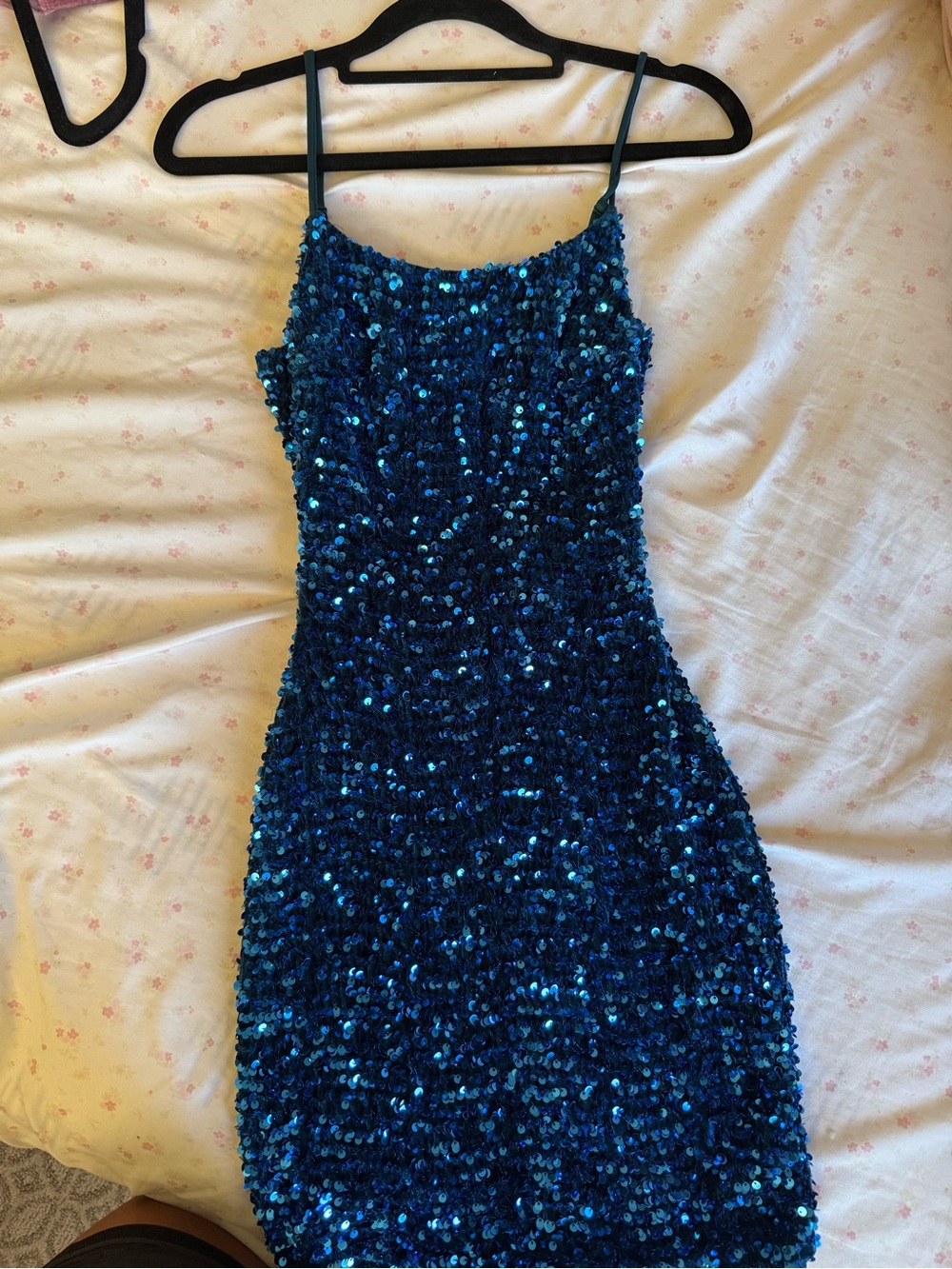 Blue Sequin Bodycon Dress - Women's Elegant Party Dress